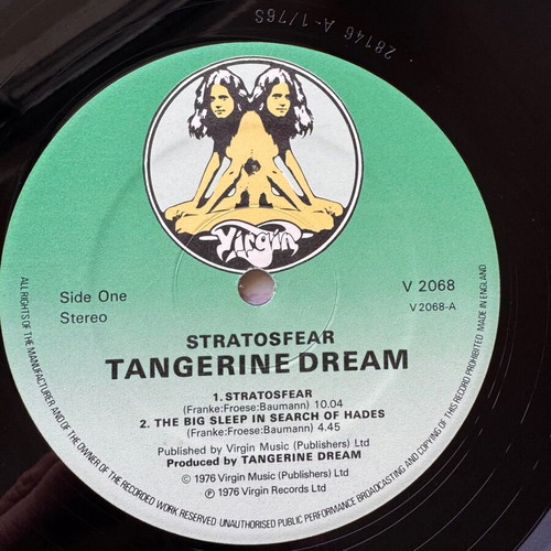 Tangerine Dream Stratosfear LP used, electronic genre, 1st UK 1976