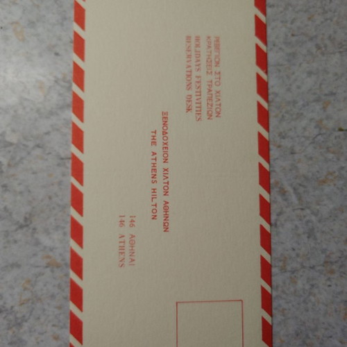 Collectible 1972 Hilton reservation slip like new