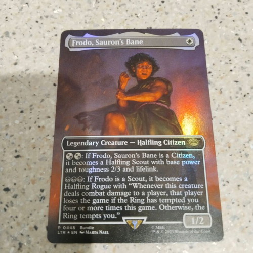 Magic the Gathering Frodo, Sauron's Bane foil card