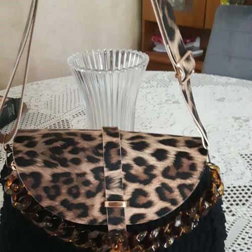 Wild Noir crossbody bag new, black with animal print