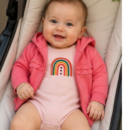 Cutie Baby 2-piece set with hoodie and rainbow bodysuit, 3-6 months