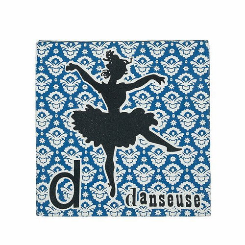 Ballerina Wall Art Canvas 15x15 cm with Wood Frame new