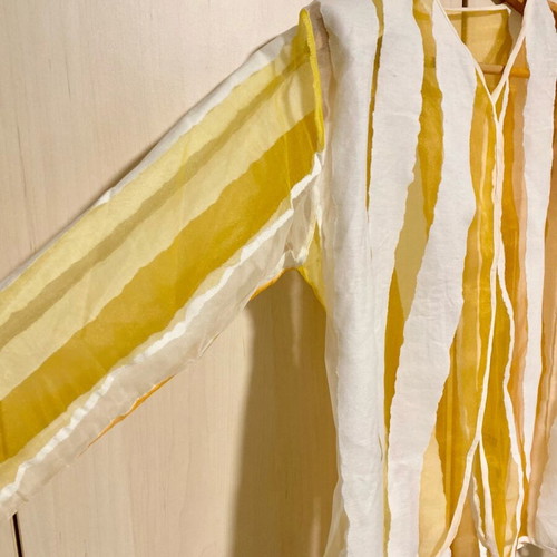 Anna Riska jacket like new with muslin stripes in yellow and orange