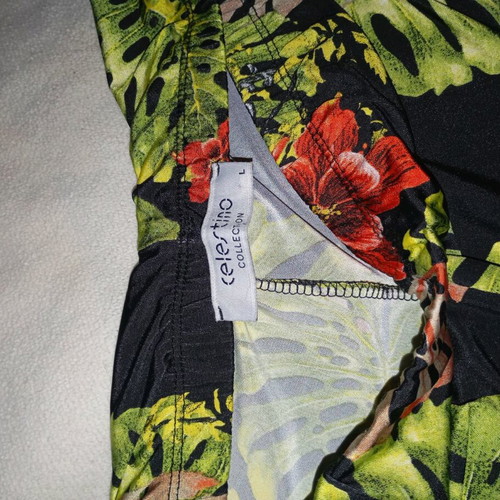 Celestino women's flare pants like new, black and green, size L