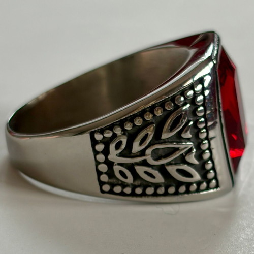Red Stone Signet Ring size 12 brand new, 316L stainless steel