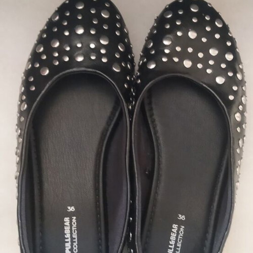 Pull&Bear ballerinas like new, black with studs, size 36