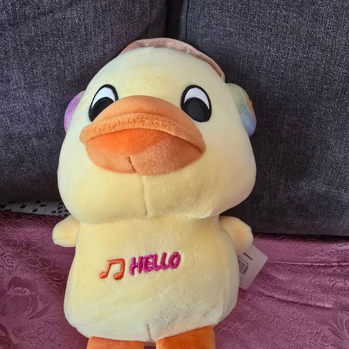 Plush duck 24 cm like new with headphones