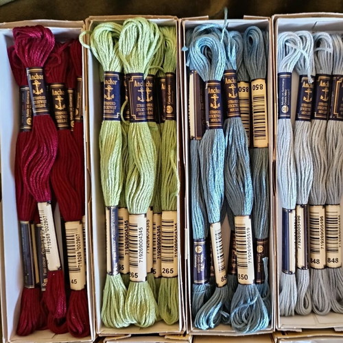 Set of 48 Anchor and D.M.C. new embroidery and crochet threads