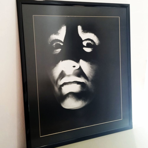 Black and white photographic portrait large size in black frame new