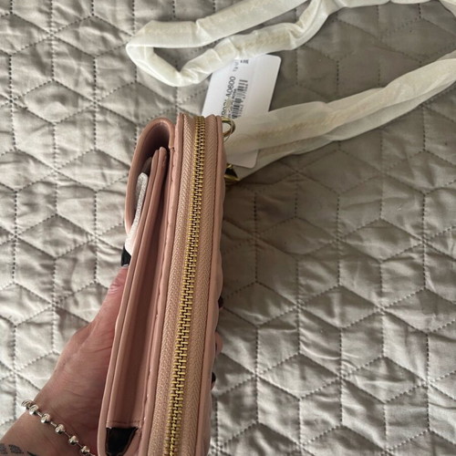 Love Moschino light pink crossbody phone pouch wallet new with tags