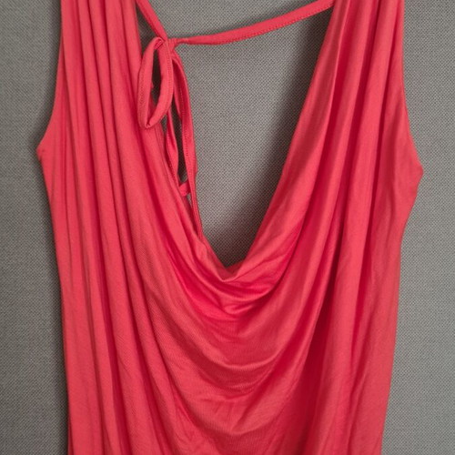 Coral mini dress with open back