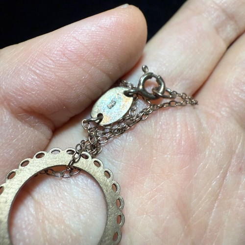 Prigipo 925 silver necklace with gold plated lace in very good condition
