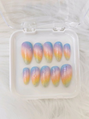 Handmade press-on nails new with application kit