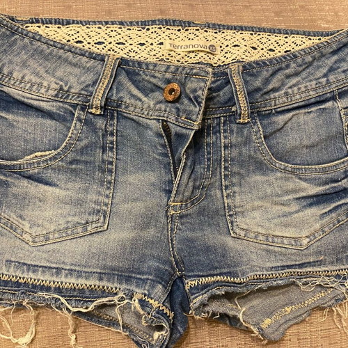 Denim shorts faded like new, size XS, blue