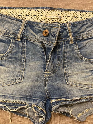 Denim shorts faded like new, size XS, blue