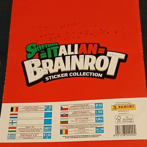 Italian Brainrot-Panini sticker album used with 111 stickers