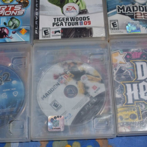 Bundle of 6 used PS3 games including DJ Hero and Madden NFL