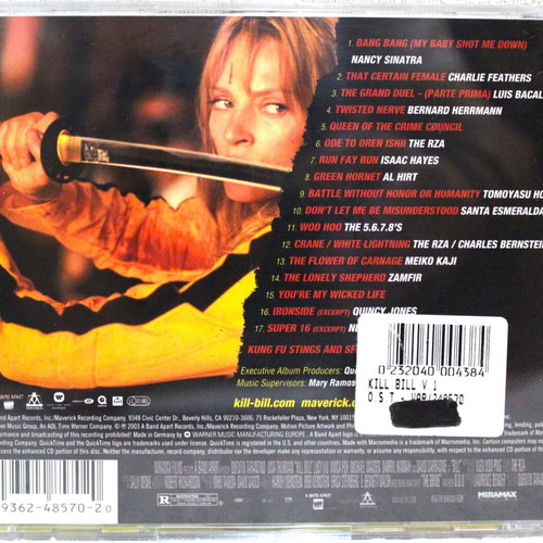 Kill Bill Vol. 1 Original Soundtrack CD new, Enhanced, Reissue