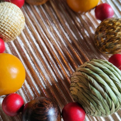 Colorful bracelet with wooden beads like new