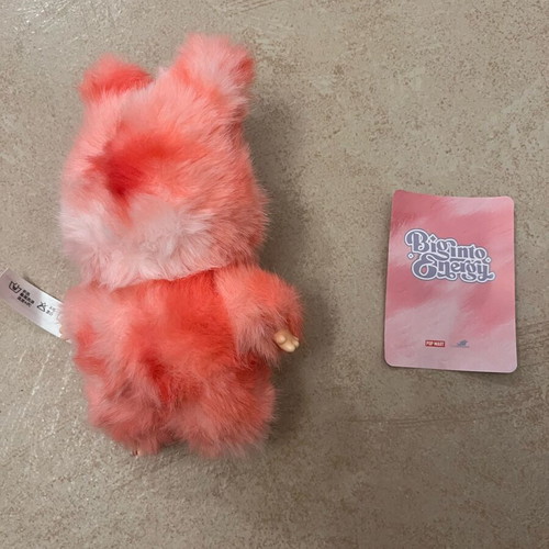 Labubu plush keychain pink, new