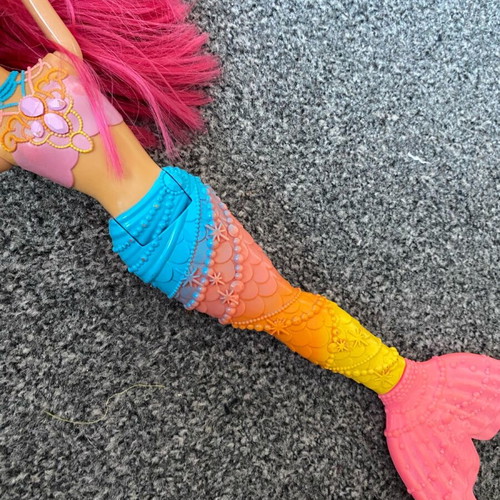 Barbie doll mermaid used Mattel with colorful tail