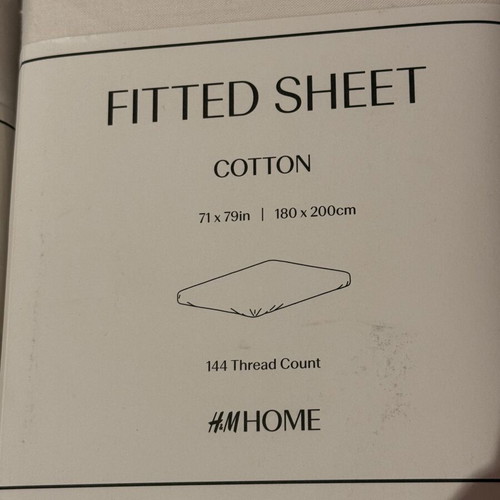 H&M Home cotton duvet cover set 240x220 cm and fitted sheet 180x200 cm