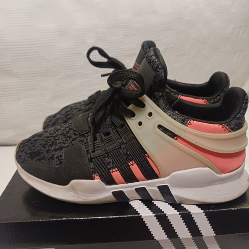 Adidas Equipment women's athletic shoes, black and pink, size 38