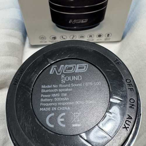 NOD Round Sound Bluetooth Speaker new, portable black