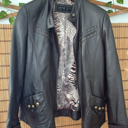 Women's leather jacket black XL like new