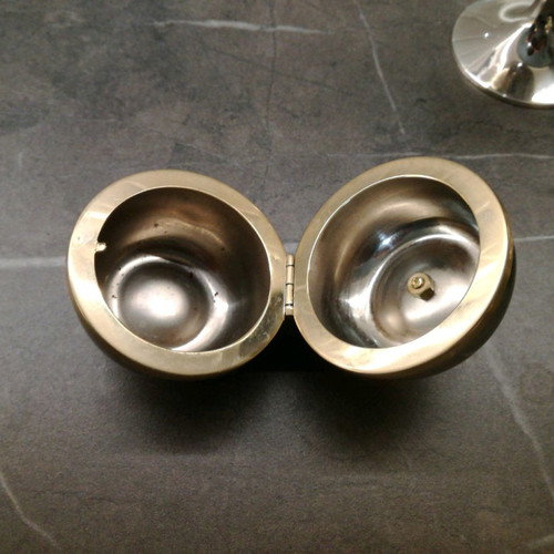 Serving set used, 14 pieces, silver-plated and gilded
