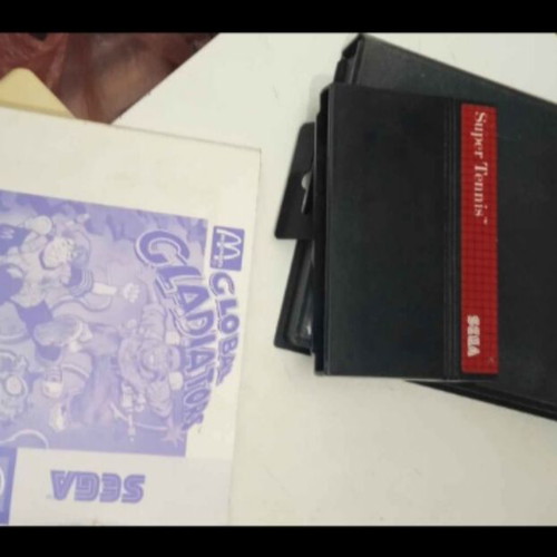 Sega Master System used with Super Tennis and Global Gladiator