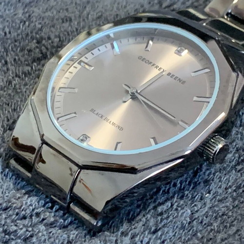 Geoffrey Beene Black Diamond men's watch used with gray dial