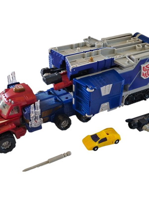 Transformers Armada Super Class Optimus Prime with Sparkplug 2002 used