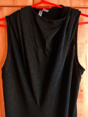 Gothic semi see through black cult maxi knit dress with hood new, H&M, size S