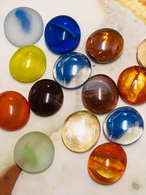 Pack of 15 glass cabochons for jewelry making new
