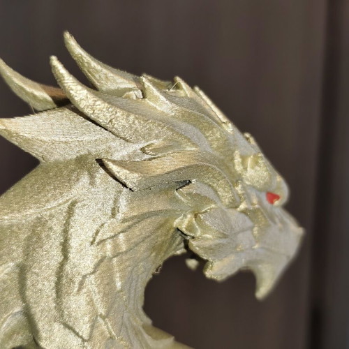 Golden Dragon 17cm 3D printed decorative sculpture new
