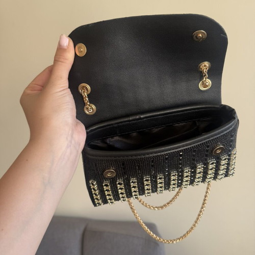 Evening bag like new with gold chain shoulder strap