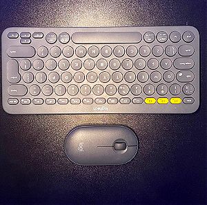Logitech K380 Bluetooth keyboard + Logitech pebble m350 mouse Grey color