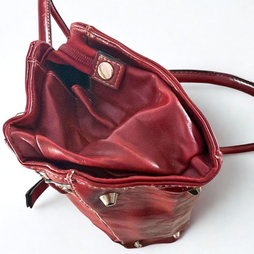 Vintage red Italian leather handbag
