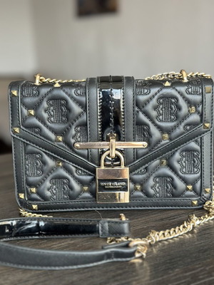 River Island shoulder bag like new, black with gold details