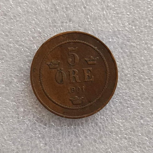 Sweden 5 Öre Coin 1901 used