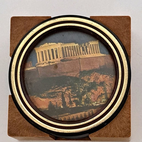 Coaster set used with Acropolis theme, 5 pieces