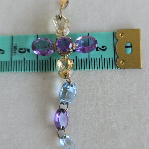 9K gold and 925 silver cross pendant