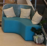 Turquoise leather waiting sofa like new