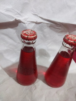 Campari Soda bottles used vintage for decoration