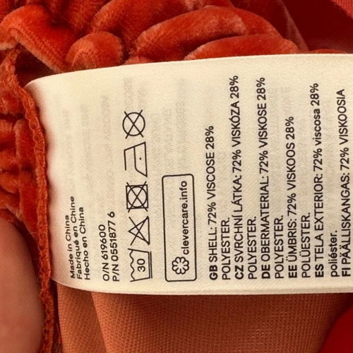 Midi velvet skirt H&M like new, orange-red with slits size M