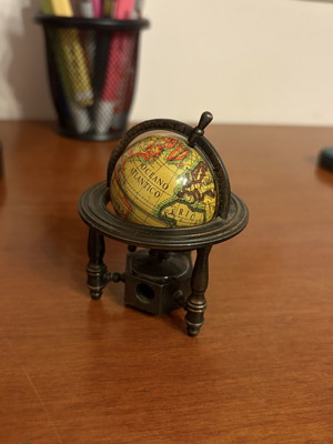 Vintage Globe Pencil Sharpener new, decorative desk collectible
