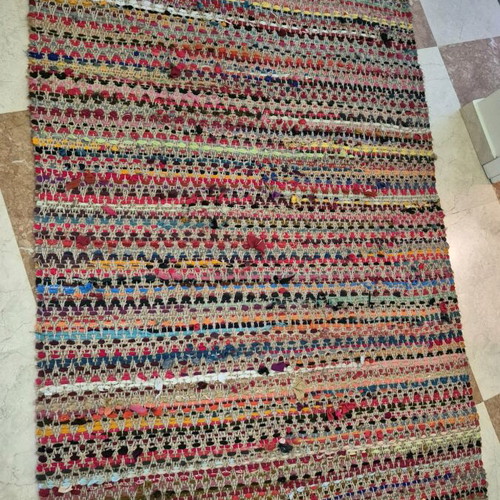 Multicolored knitted rug like new, rectangular 1.50x2.00