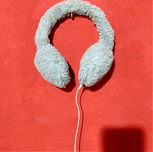 Γούνινα γκρι λειτουργικά ακουστικά με Audio Jack και ρυθμιζόμενο ύψος