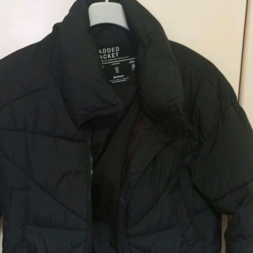 Cropped jacket used, black, Stradivarius, size S